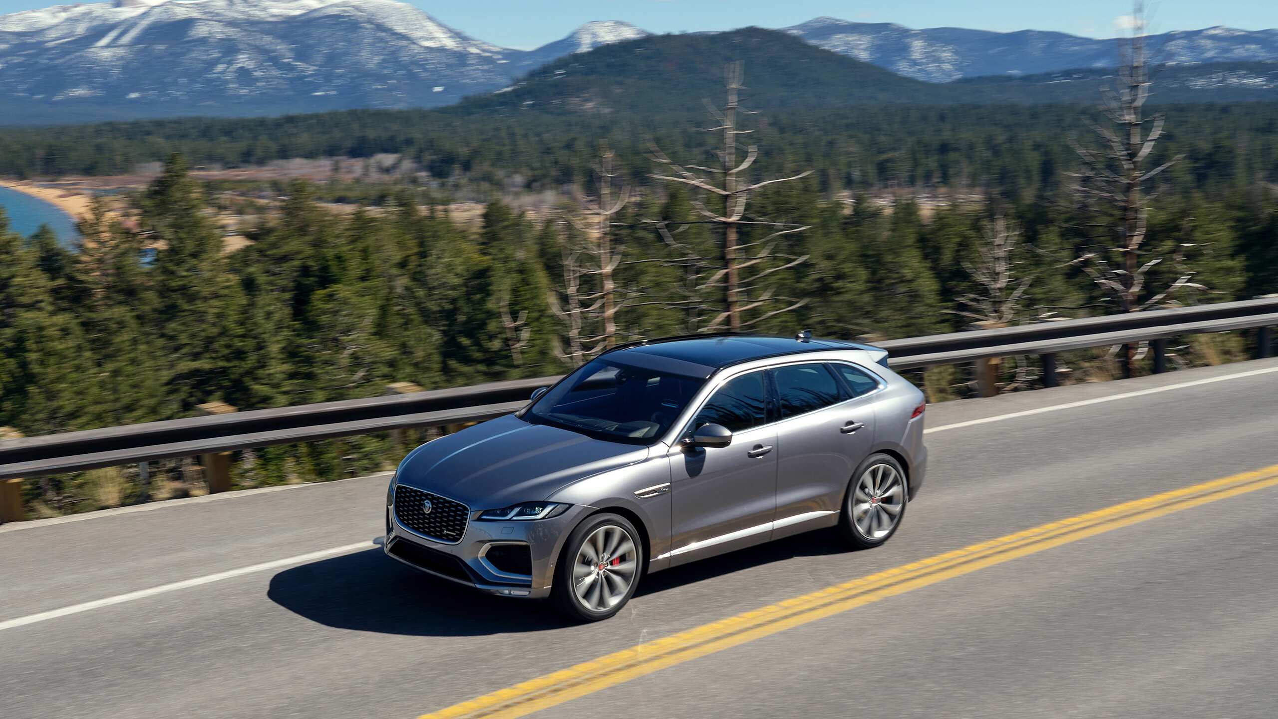 Jaguar F-Pace running on the road